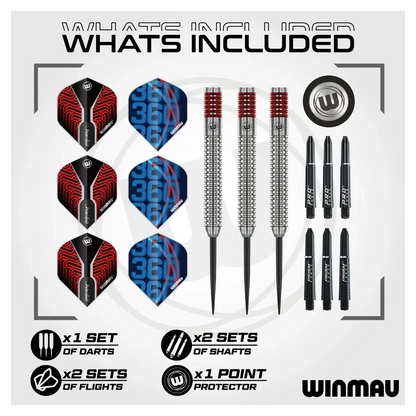 Winmau Lewis Cook Team 360 90% Tungsten Steel Tip Darts | 23g - Sherwood Sport