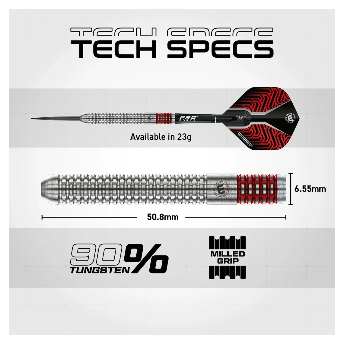 Winmau Lewis Cook Team 360 90% Tungsten Steel Tip Darts | 23g - Sherwood Sport