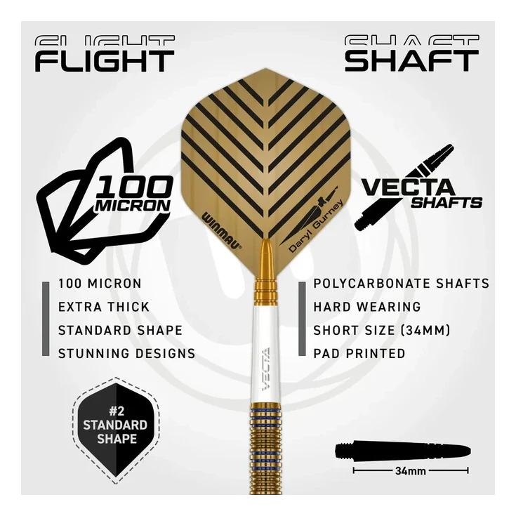 Winmau Daryl Gurney Signature Edition 95% Tungsten Steel Tip Darts 