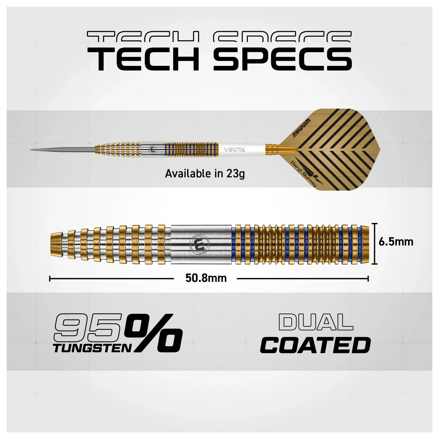 Winmau Daryl Gurney Signature Edition 95% Tungsten Steel Tip Darts 