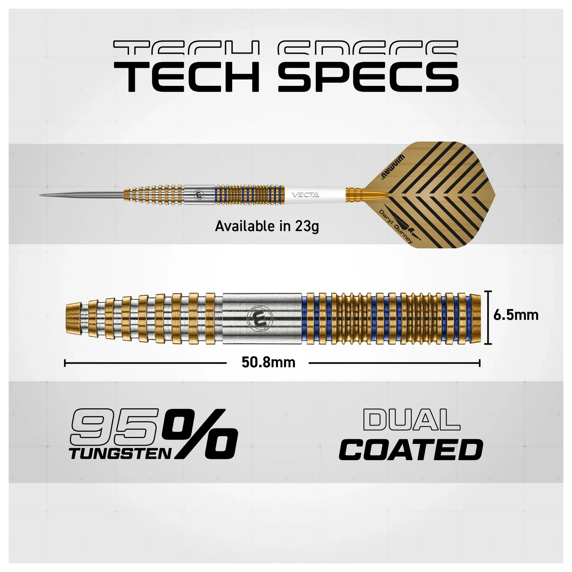 Winmau Daryl Gurney Signature Edition 95% Tungsten Steel Tip Darts 