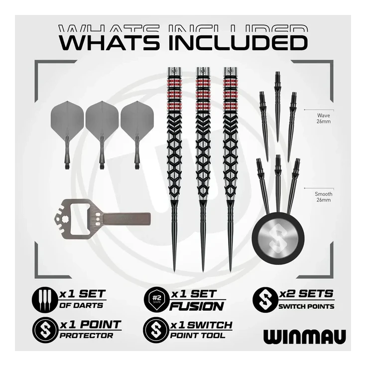 Winmau Fornax Tapered 90% Tungsten Steel Tip Darts