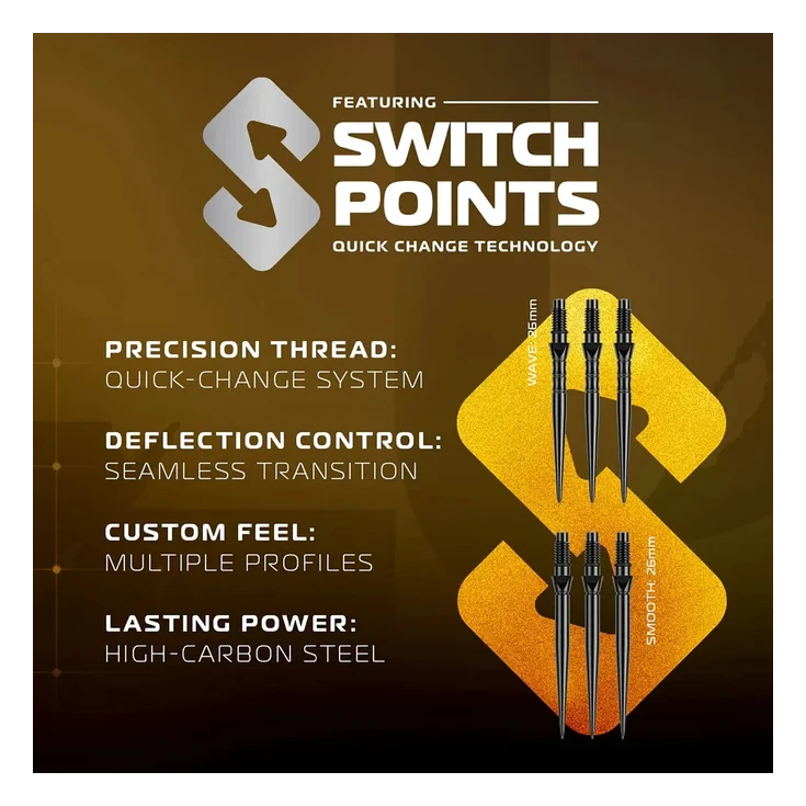 Winmau Exion Parallel 90% Tungsten Steel Tip Darts