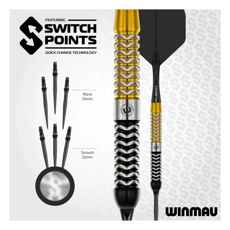 Winmau Exion Parallel 90% Tungsten Steel Tip Darts