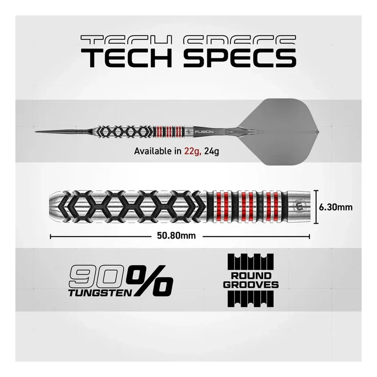Winmau Fornax Parallel 90% Tungsten Steel Tip Darts 