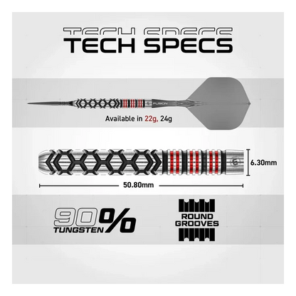 Winmau Fornax Parallel 90% Tungsten Steel Tip Darts 