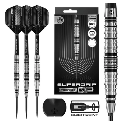 Harrows Supergrip QP Torpedo 90% Tungsten Steel Tip Darts 