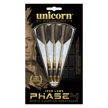 Unicorn John Lowe WC Ambassador Phase 4 90% Tungsten Steel Tip Darts 
