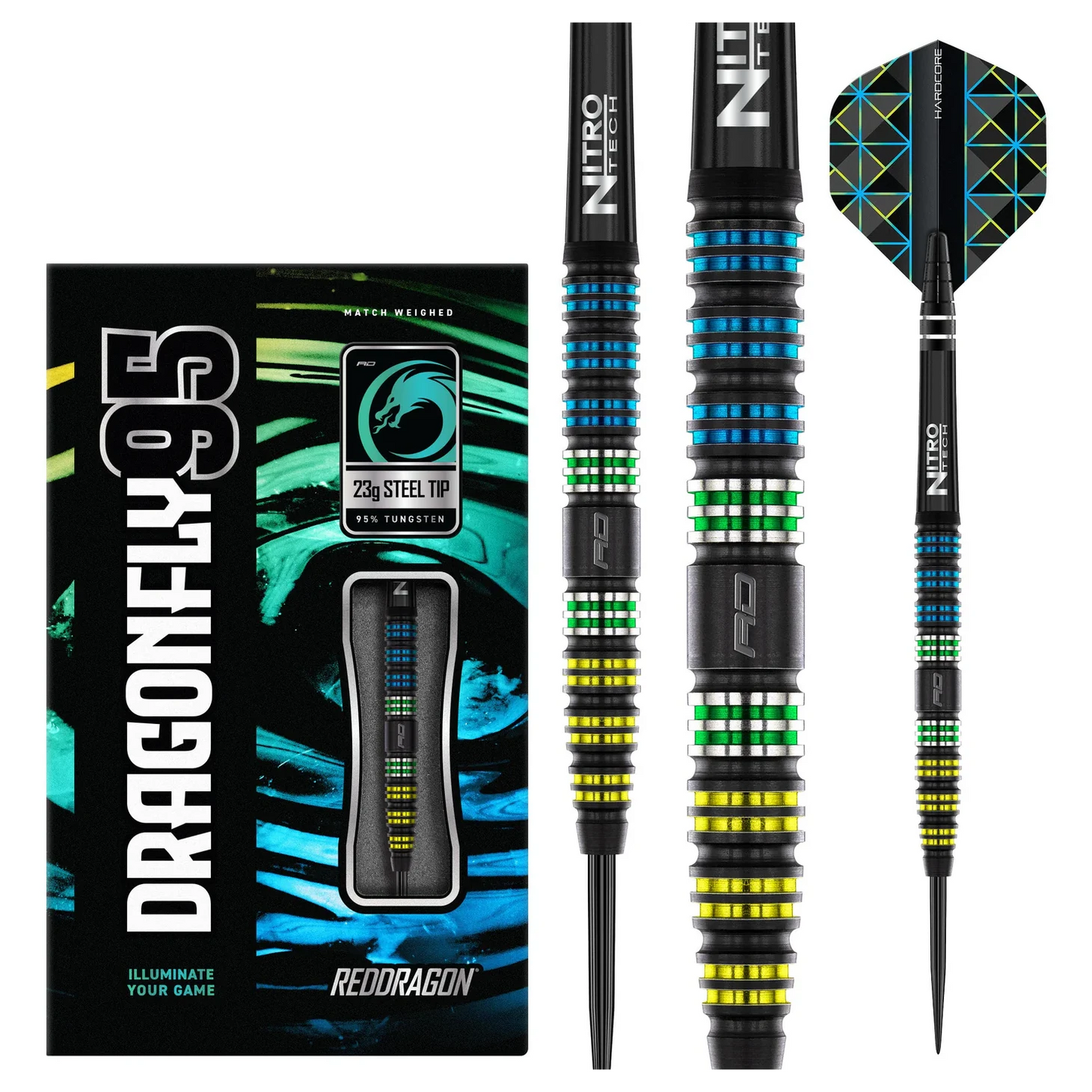 Red Dragon Dragonfly 95 Black Tapered Darts 23g Box Set