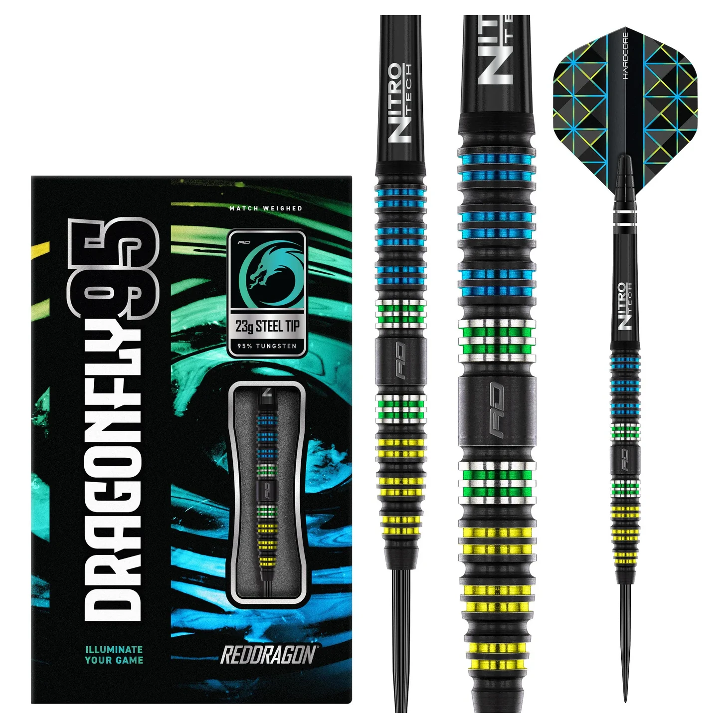 Red Dragon Dragonfly 95 Black Tapered Darts 23g Box Set