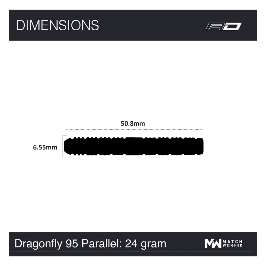 Red Dragon Dragonfly 95 Black Parallel Darts - Sherwood Sport