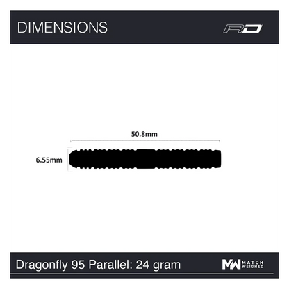 Red Dragon Dragonfly 95 Black Parallel Darts - Sherwood Sport