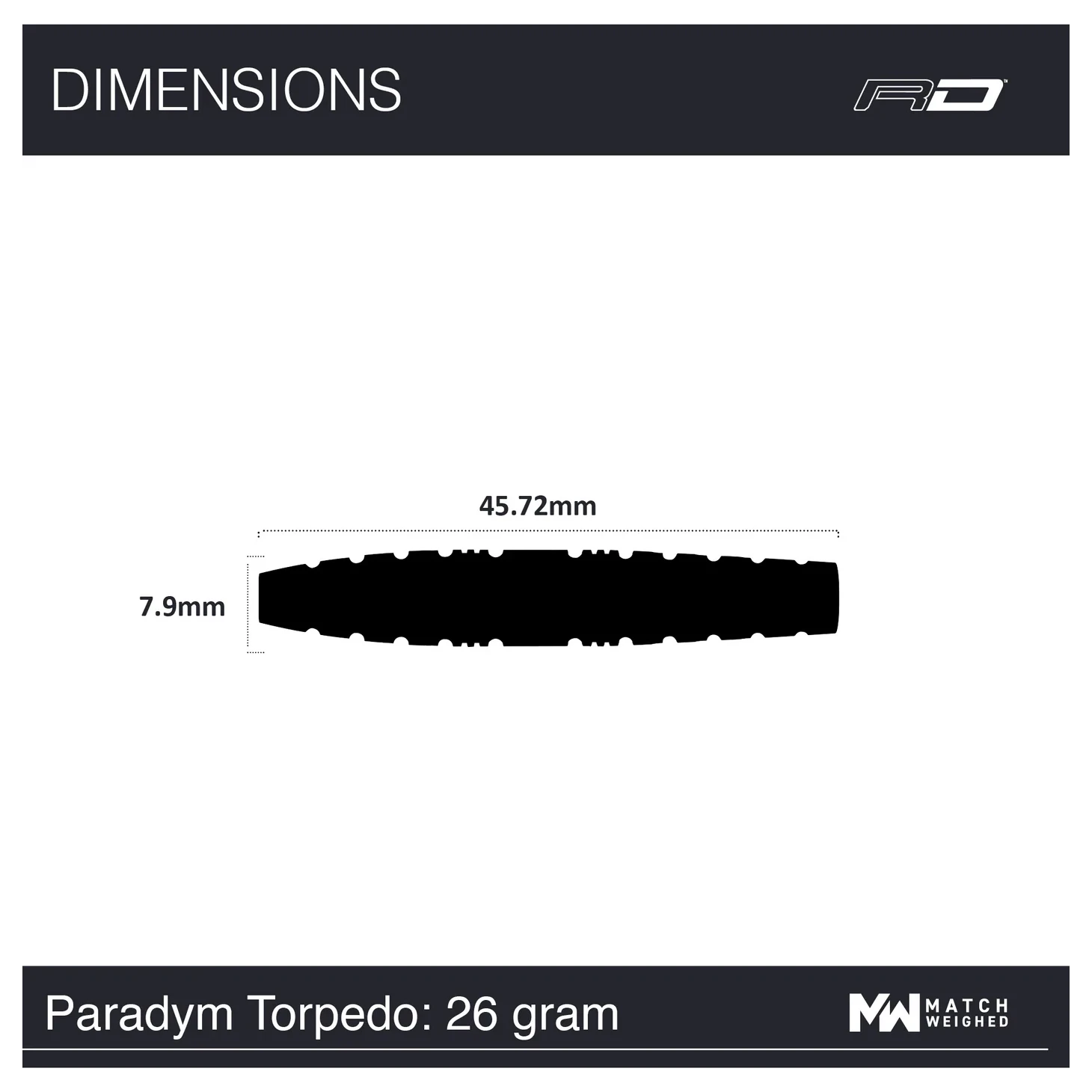Red Dragon Paradym Torpedo 90% Tungsten Darts 26 gram Specs