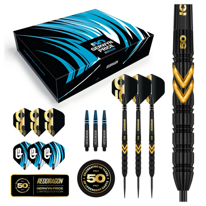 Red Dragon Gerwyn Price 50 Years Player Edition 90% Tungsten Steel Tip Darts 23 grams