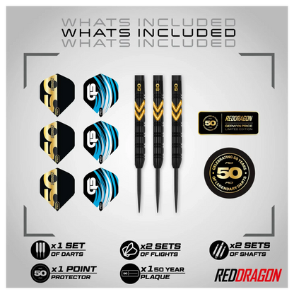 Red Dragon Gerwyn Price 50 Years Player Edition 90% Tungsten Steel Tip Darts 23 grams