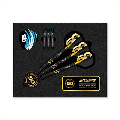 Red Dragon Gerwyn Price 50 Years Player Edition 90% Tungsten Steel Tip Darts 23 grams