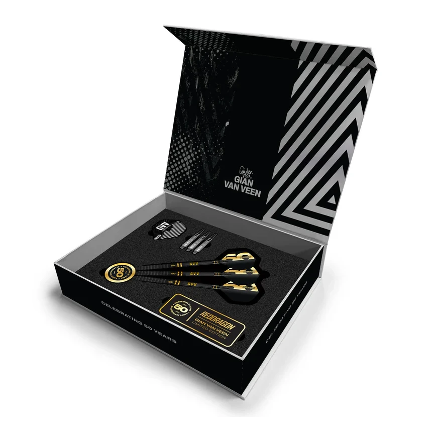 Red Dragon Gian Van Veen 50 Years Player Edition 90% Tungsten Steel Tip Darts 21 grams