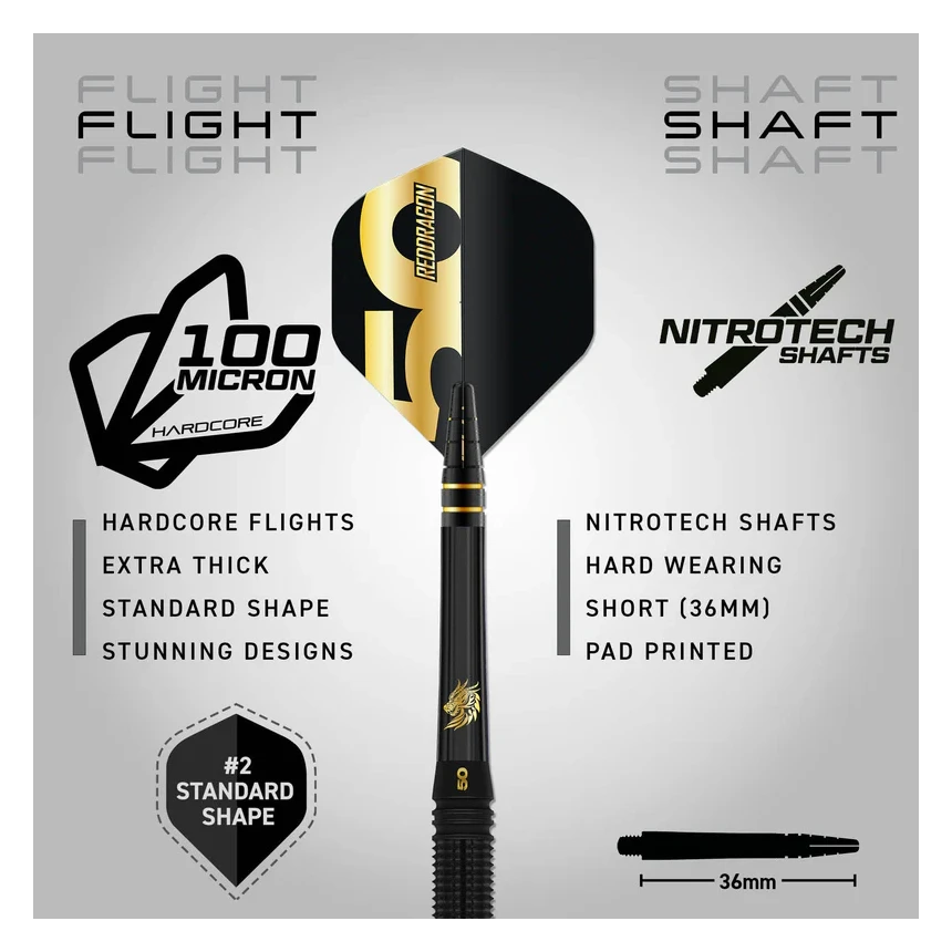 Red Dragon Jonny Clayton 50 Years Player Edition 90% Tungsten Steel Tip Darts 22 grams