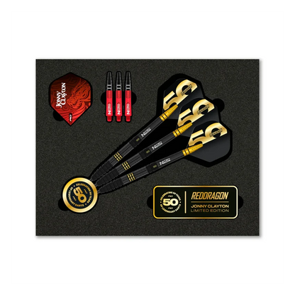 Red Dragon Jonny Clayton 50 Years Player Edition 90% Tungsten Steel Tip Darts 22 grams
