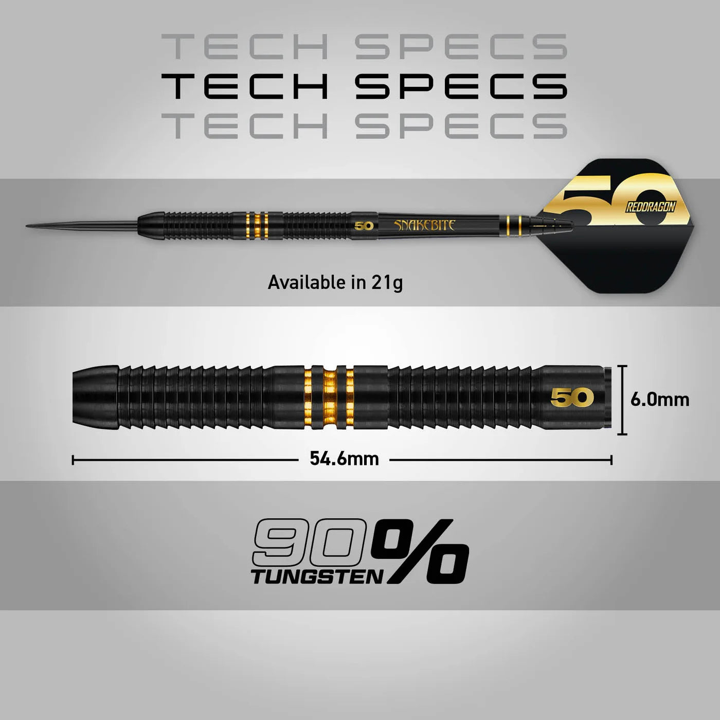 Red Dragon Peter Wright 50 Years Player Edition 90% Tungsten Steel Tip Darts 