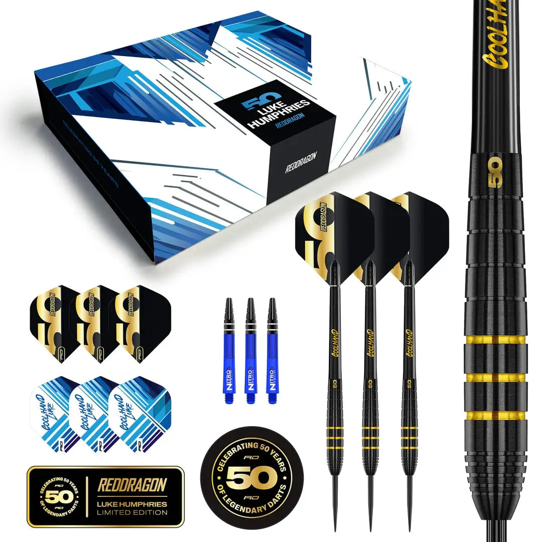 Red Dragon Luke Humphries 50 Years Player Edition 90% Tungsten Steel Tip Darts 22 grams