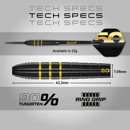 Red Dragon Luke Humphries 50 Years Player Edition 90% Tungsten Steel Tip Darts 22 grams