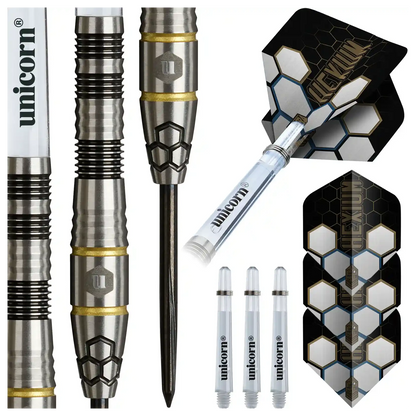 Winmau Hexium 1 Black & Gold 90% Tungsten Steel Tip Darts