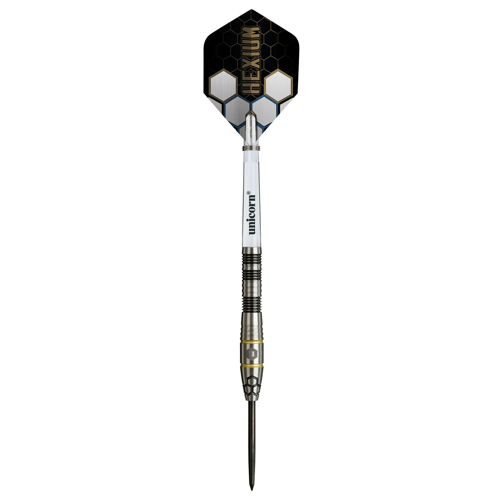 Winmau Hexium 1 Black & Gold 90% Tungsten Steel Tip Darts
