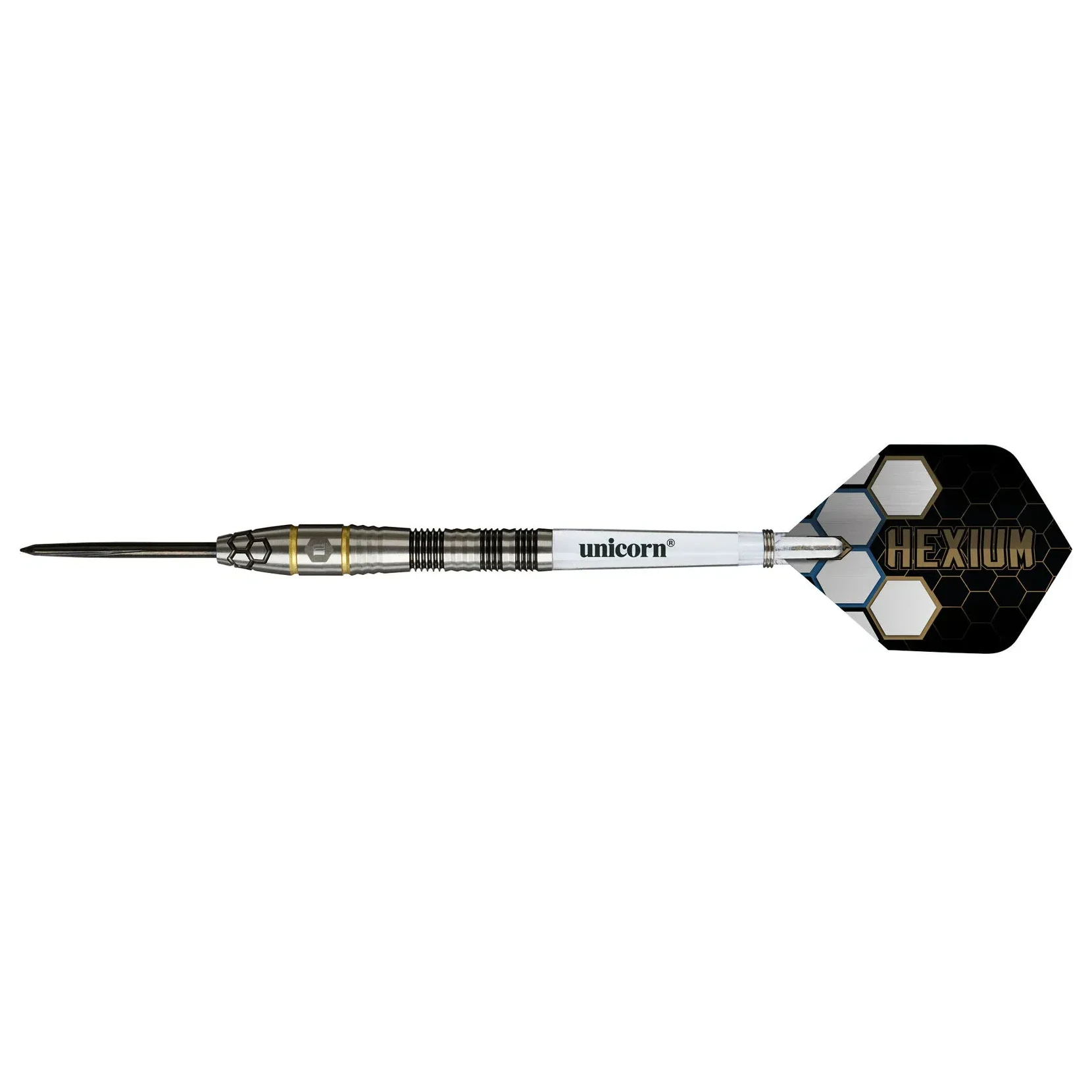 Winmau Hexium 1 Black & Gold 90% Tungsten Steel Tip Darts