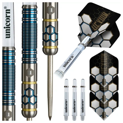 Winmau Hexium 2 Blue & Gold 90% Tungsten Steel Tip Darts