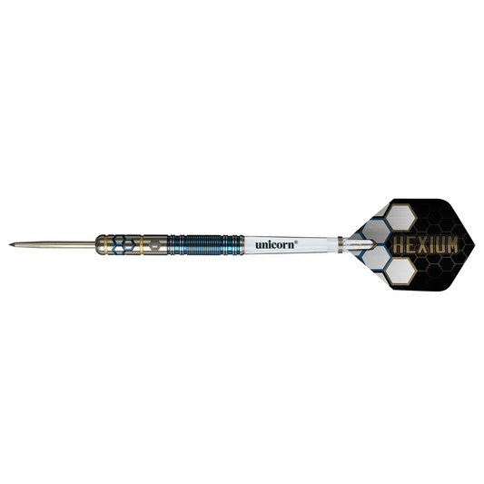 Winmau Hexium 2 Blue & Gold 90% Tungsten Steel Tip Darts