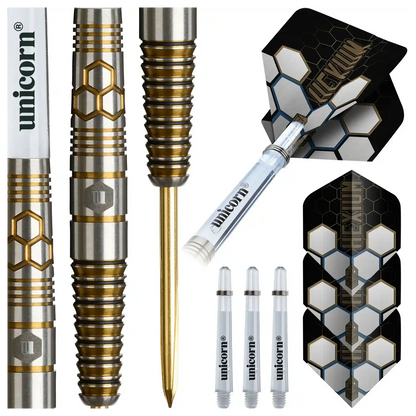 Winmau Hexium 3 Gold & Black 90% Tungsten Steel Tip Darts