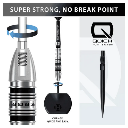 Harrows Supergrip QP Bomb 90% Tungsten Steel Tip Darts