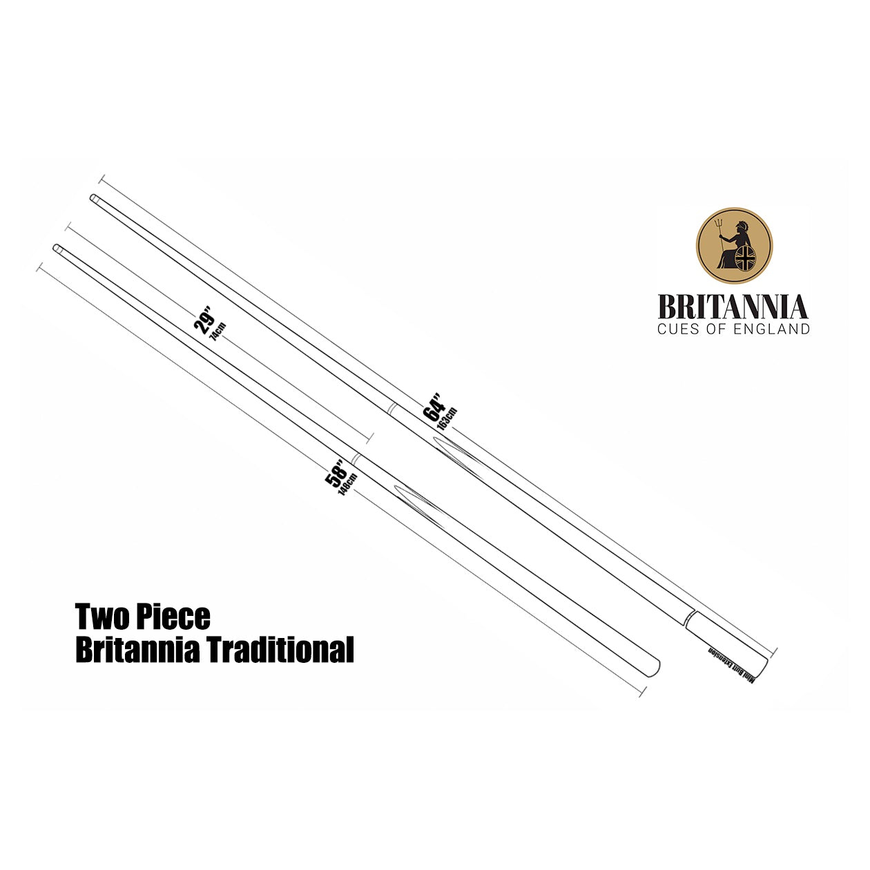 Britannia Two Piece Cue Diagram