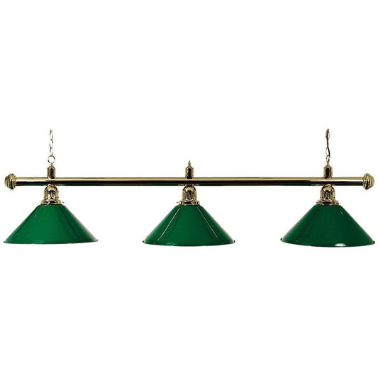 Brass Light Bar with Three Green Shades