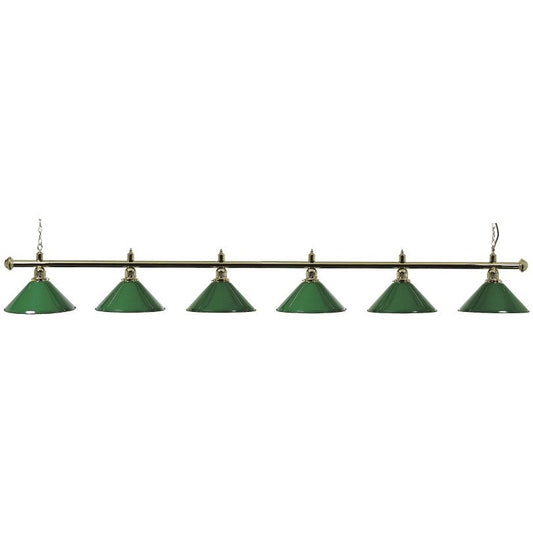 Brass Snooker Table Light With Six Green Shades