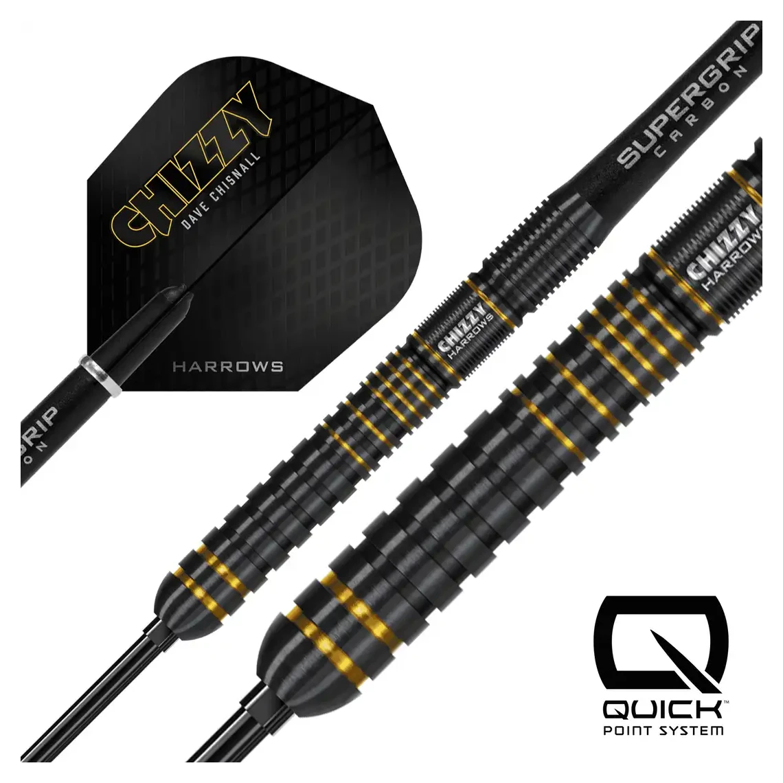 Harrows Chizzy Series 3 | Quick Point | 90% Tungsten Steel Tip Darts