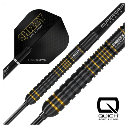 Harrows Chizzy Series 3 | Quick Point | 90% Tungsten Steel Tip Darts