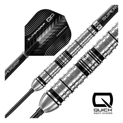 Harrows Supergrip QP Tapered 90% Tungsten Steel Tip Darts - Sherwood Sport
