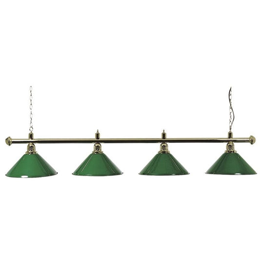 Brass Bar With Four Green Shades