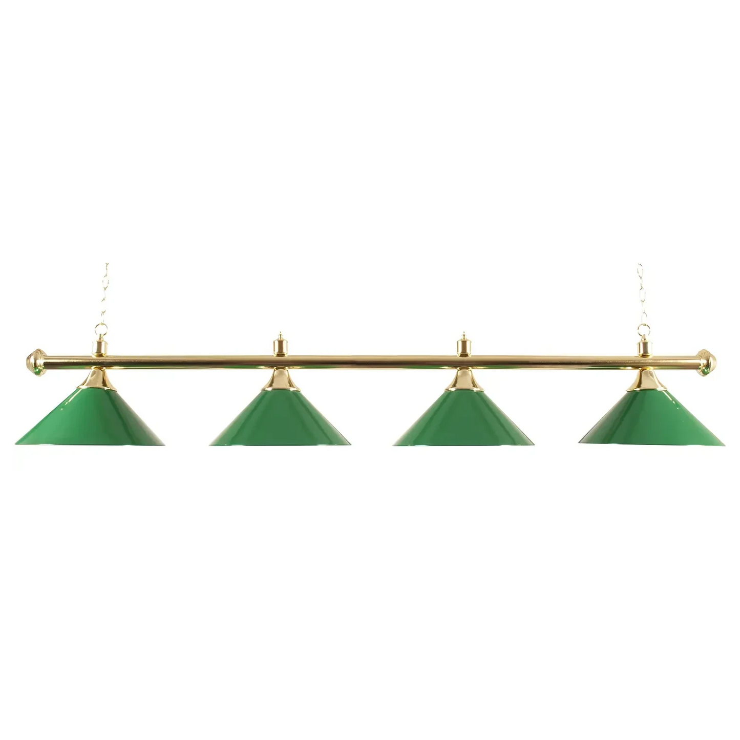 Brass Bar With Four Green Shades