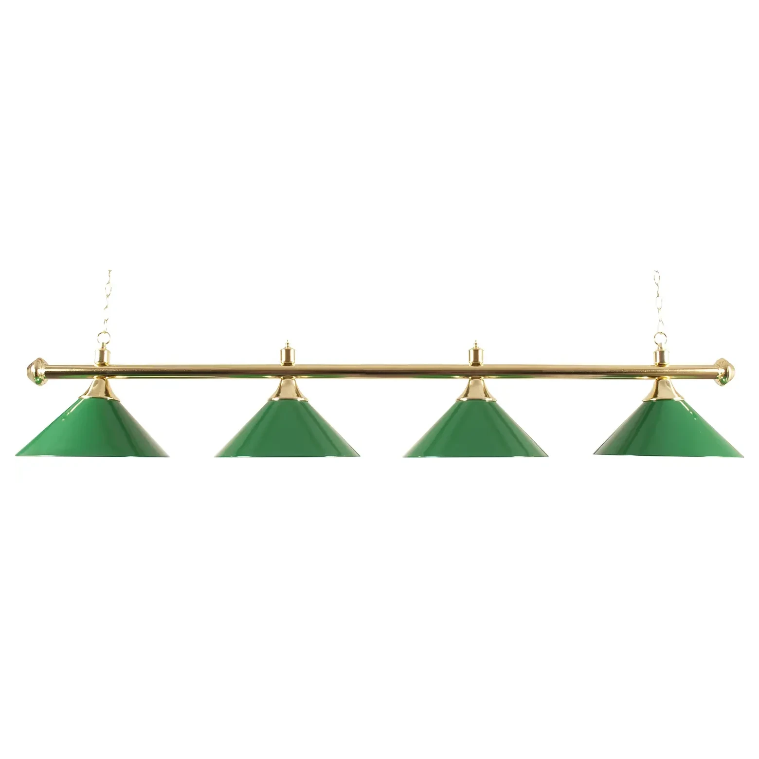 Brass Bar With Four Green Shades
