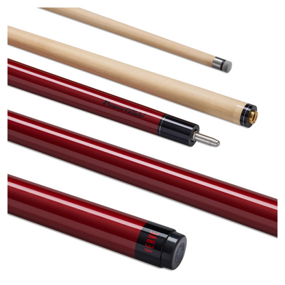 PowerGlide Verve Carbon Maple Wrap Pool Cue 10mm Tip - Red