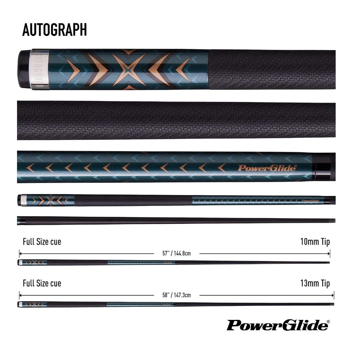PowerGlide Autograph Graphite Pool Cue 