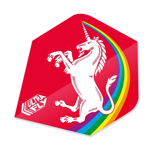 Unicorn Ultrafly .100 Plus Shape Rainbow Red Dart Flights