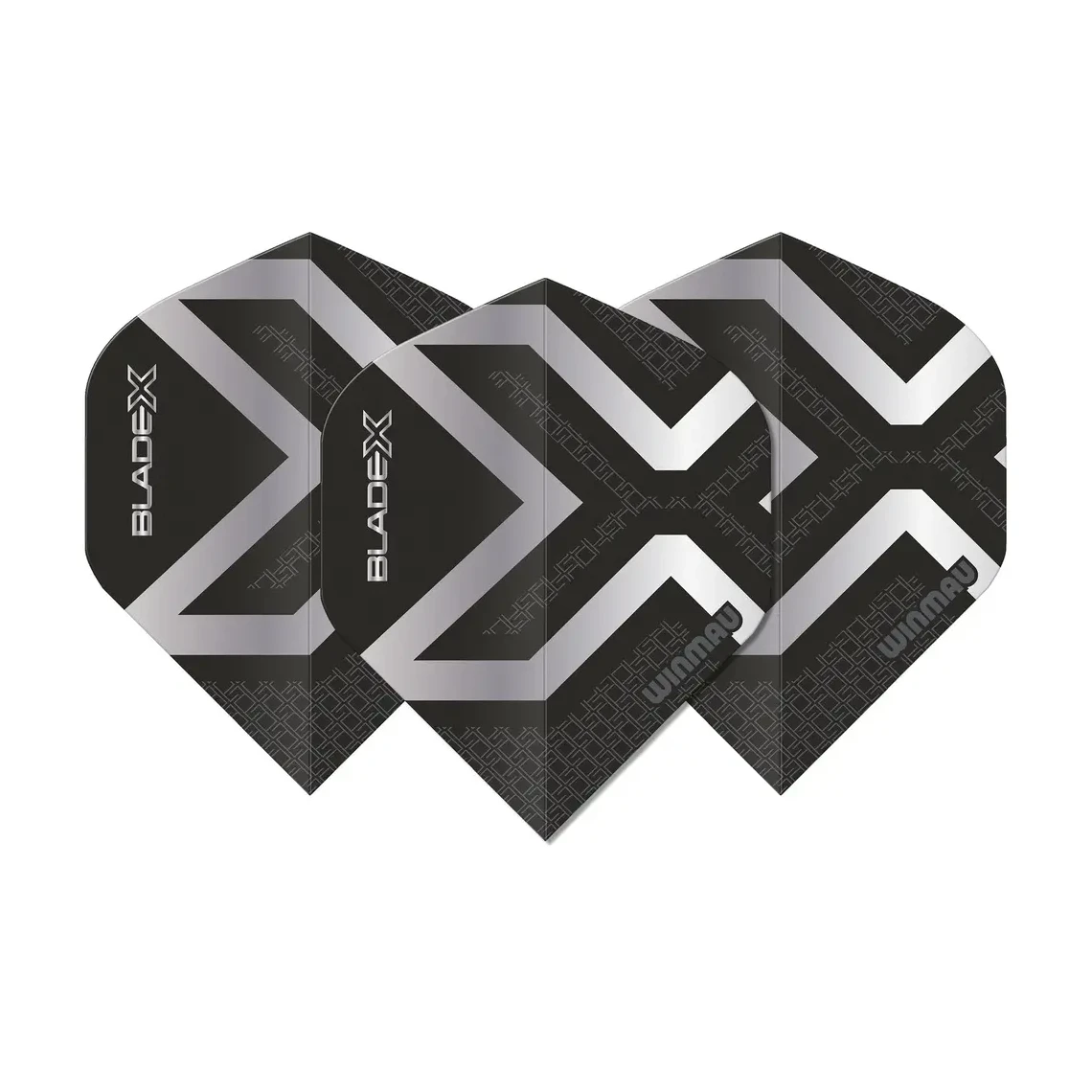 Winmau Blade X Prism Delta Metallic Black & Silver Dart Flights - Sherwood Sport