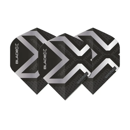 Winmau Blade X Prism Delta Metallic Black & Silver Dart Flights - Sherwood Sport