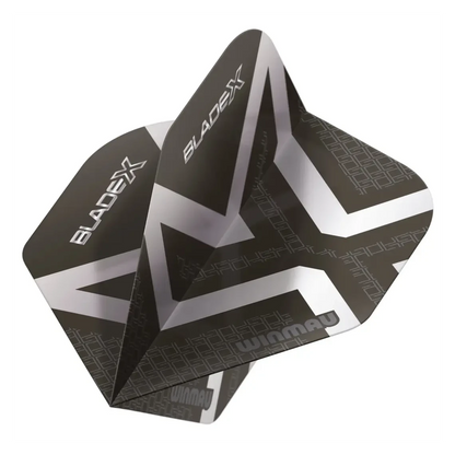 Winmau Blade X Prism Delta Metallic Black & Silver Dart Flights - Sherwood Sport