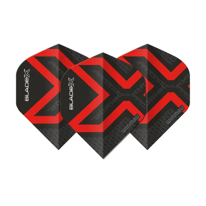 Winmau Blade X Prism Delta Metallic Black & Red Dart Flights - Sherwood Sport