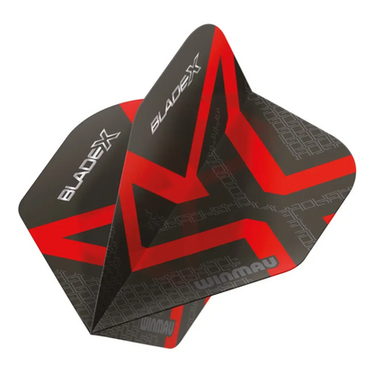 Winmau Blade X Prism Delta Metallic Black & Red Dart Flights - Sherwood Sport
